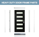 YECHEN 36" x 80" Fiberglass Pre-Hung Front Door, Contemporary Black Entry Door with Frosted Privacy Glass (Left/Right Hand Inswing)
