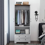 YECHEN 71" Modern Armoire Wardrobe: All-in-One Storage with 2 Drawers & Adjustable Shelves