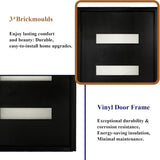 YECHEN 36" x 80" Fiberglass Pre-Hung Front Door, Contemporary Black Entry Door with Frosted Privacy Glass (Left/Right Hand Inswing)