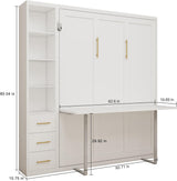 Queen Size Murphy Bed with Desk & Storage Drawers | Space-Saving Wall Bed | Yechen Home