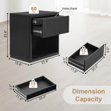 Large Modern Nightstand with Small Built-in Drawers