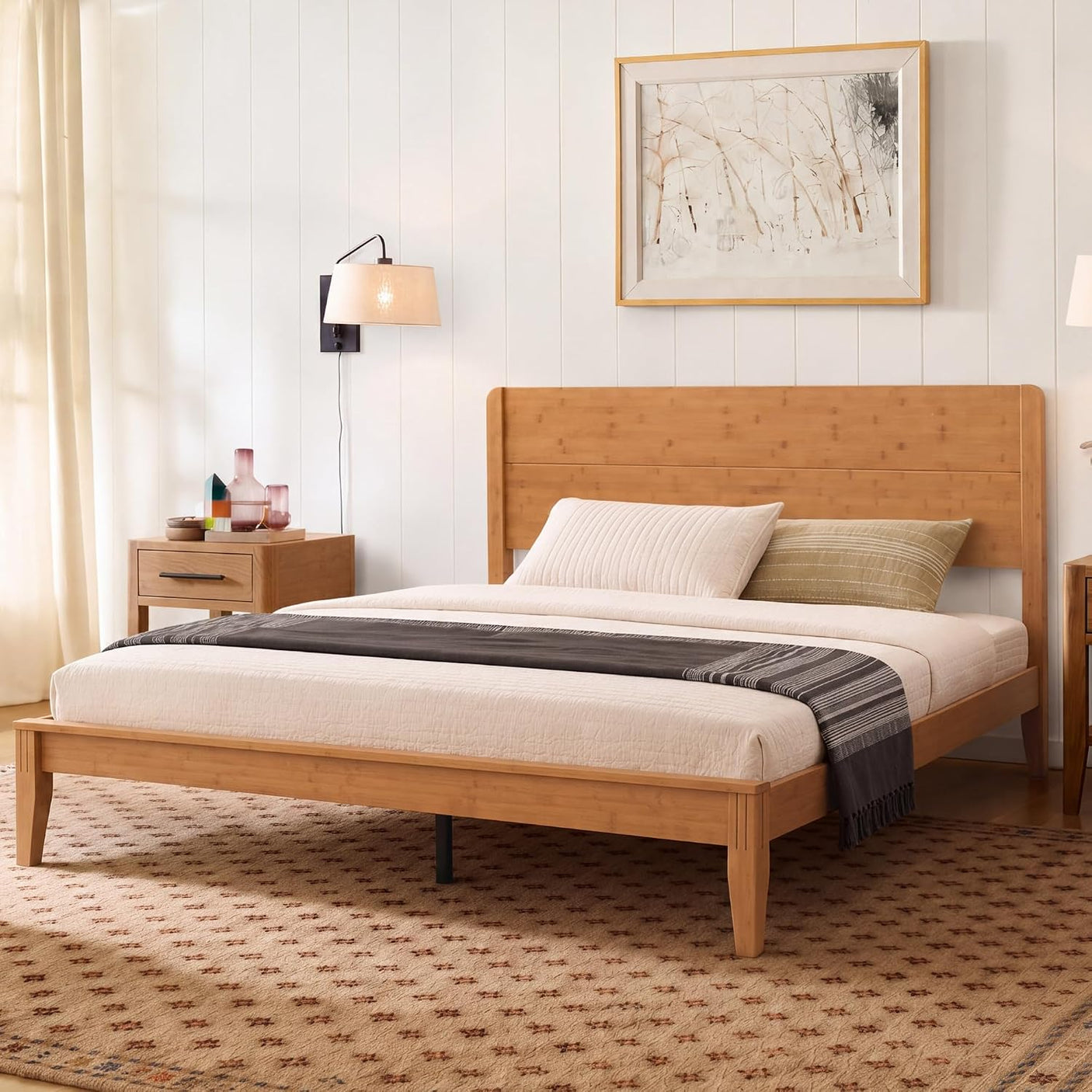 (Pre-Order) Yechen Bamboo Bed Frame | Japandi Platform Bed, 1000lbs, No Box Spring