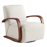 Wood Armrest Single Swivel Sofa Chair