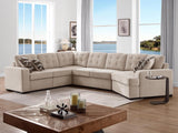 149'' Oversized Large Sectional Sleeper Sofa with Pull Out Bed & Cuddler | 7-Seater L-Shaped Sectional Couch with Chaise Lounge