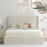 Yechen Hydraulic Lift Storage Bed 51.2" Tall Upholstered Headboard