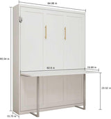 Queen Size Murphy Bed with Desk | Space-Saving Foldable Wall Bed | Yechen Home