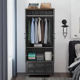 YECHEN 71" Modern Armoire Wardrobe: All-in-One Storage with 2 Drawers & Adjustable Shelves