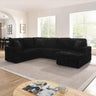 114" U-Shaped Sectional Sofa with Pull-Out Bed, Storage Chaise & USB Ports | Plush Corduroy, Seats 7
