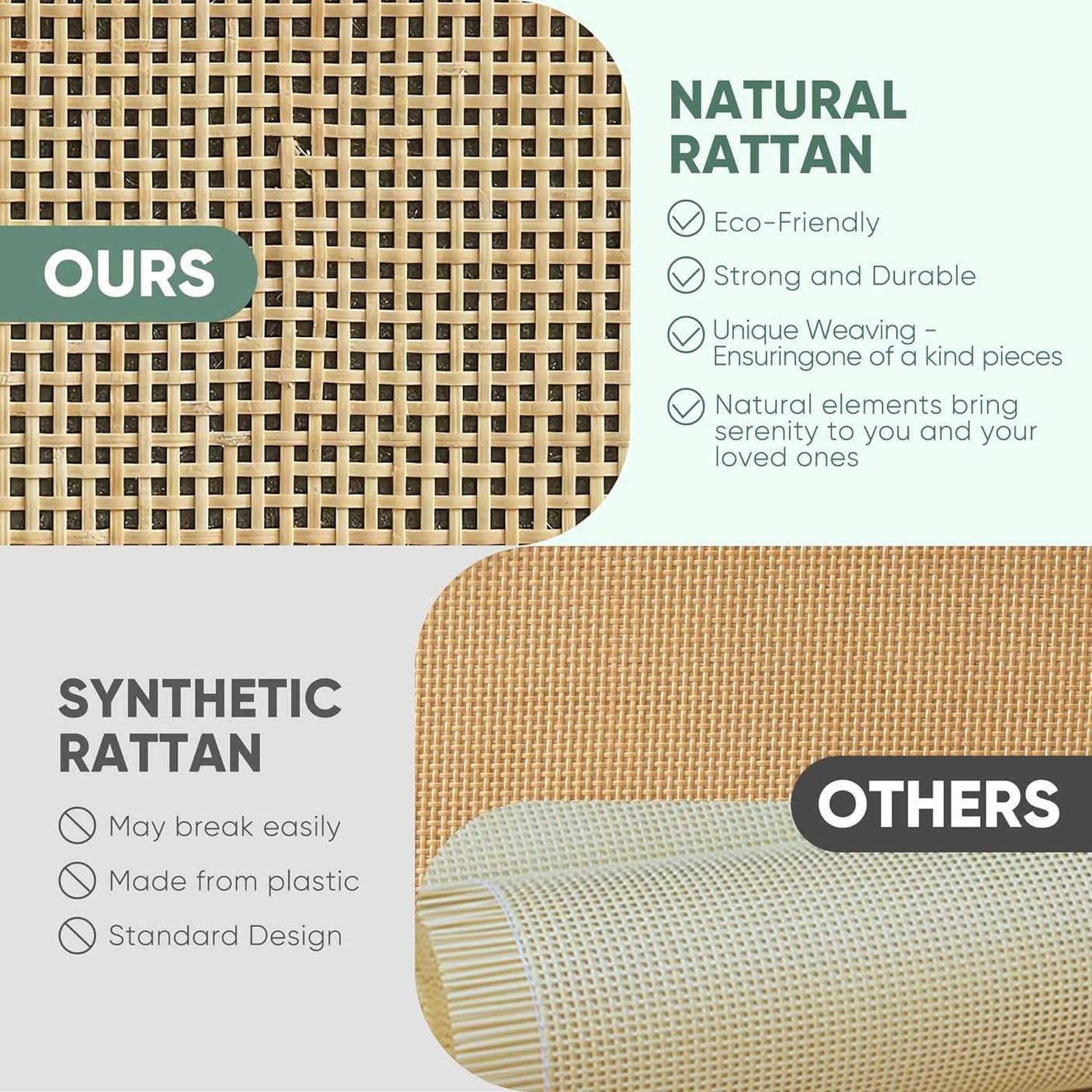 5-Tier Natural Rattan Entryway Shoe Storage Cabinet with Doors