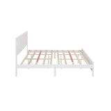 Farmhouse Bed Frame with LED Lights & Charging Station | Solid Pine Wood | Queen & King