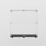 2-Tier Tempered Glass Display Cabinet with Bluetooth LED Light | Music Sync, Motion Sensor & Lockable Casters