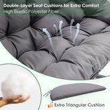 Double Egg Swing Chair with Stand for Outdoor