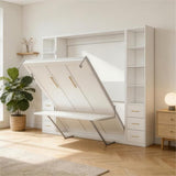 Queen Size Murphy Bed with Bilateral Cabinets & Storage Drawers | Space-Saving Wall Bed | Yechen Home