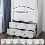 YECHEN 71" Modern Armoire Wardrobe: All-in-One Storage with 2 Drawers & Adjustable Shelves
