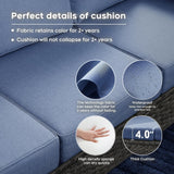 Outdoor Swivel Chair Set | PE Wicker Patio Conversation Set with Cushions | Blue