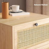 Boho Rattan Drawers Sidetable Nightstand 2 Packs