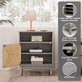 Boho Rattan Drawers Sidetable Nightstand 2 Packs