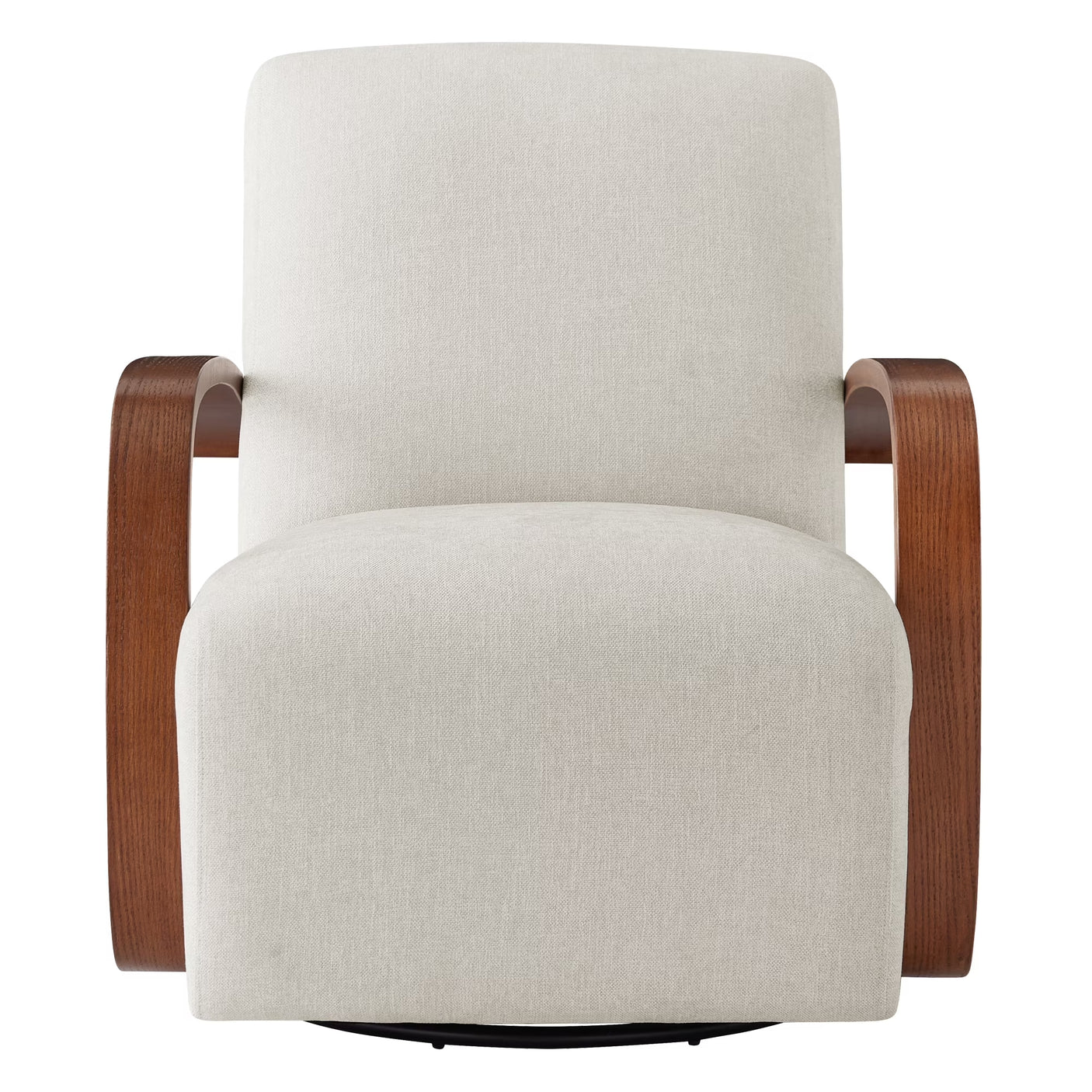 Wood Armrest Single Swivel Sofa Chair