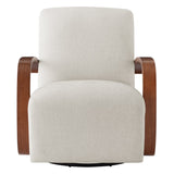Wood Armrest Single Swivel Sofa Chair