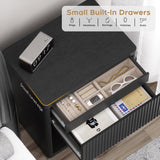 Large Modern Nightstand with Small Built-in Drawers