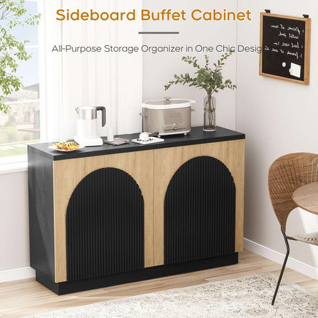 Arched Reeded Design Sideboard Buffet Cabinet