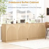 Arched Reeded Design Sideboard Buffet Cabinet