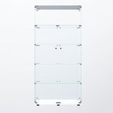 YECHEN 75" Tall White Glass Display Cabinet | 5-Tier Curio Cabinet with LED Lights & Security Lock