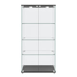 YECHEN Glass Display Cabinet with LED Lights | Tempered Glass Curio Cabinet