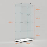 YECHEN 65" Smart Glass Display Cabinet | Bluetooth LED Lights, Music Sync & Swivel Casters – 4-Tier Curio Cabinet