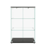 YECHEN Glass Display Cabinet with LED Lights | Tempered Glass Curio Cabinet