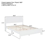 Farmhouse Bed Frame with LED Lights & Charging Station | Solid Pine Wood | Queen & King