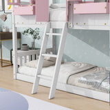 Twin over Twin House Bunk Bed with Roof