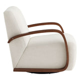 Wood Armrest Single Swivel Sofa Chair