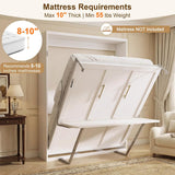 White Queen Murphy Bed with Fold-Down Desk | Yechen Home