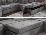149'' Oversized Large Sectional Sleeper Sofa with Pull Out Bed & Cuddler | 7-Seater L-Shaped Sectional Couch with Chaise Lounge