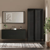 Yechen 67" Tall Rattan Kitchen Pantry Cabinet – Solid Wood Handle, Soft-Close Hinges, Adjustable Shelves, Dark Black