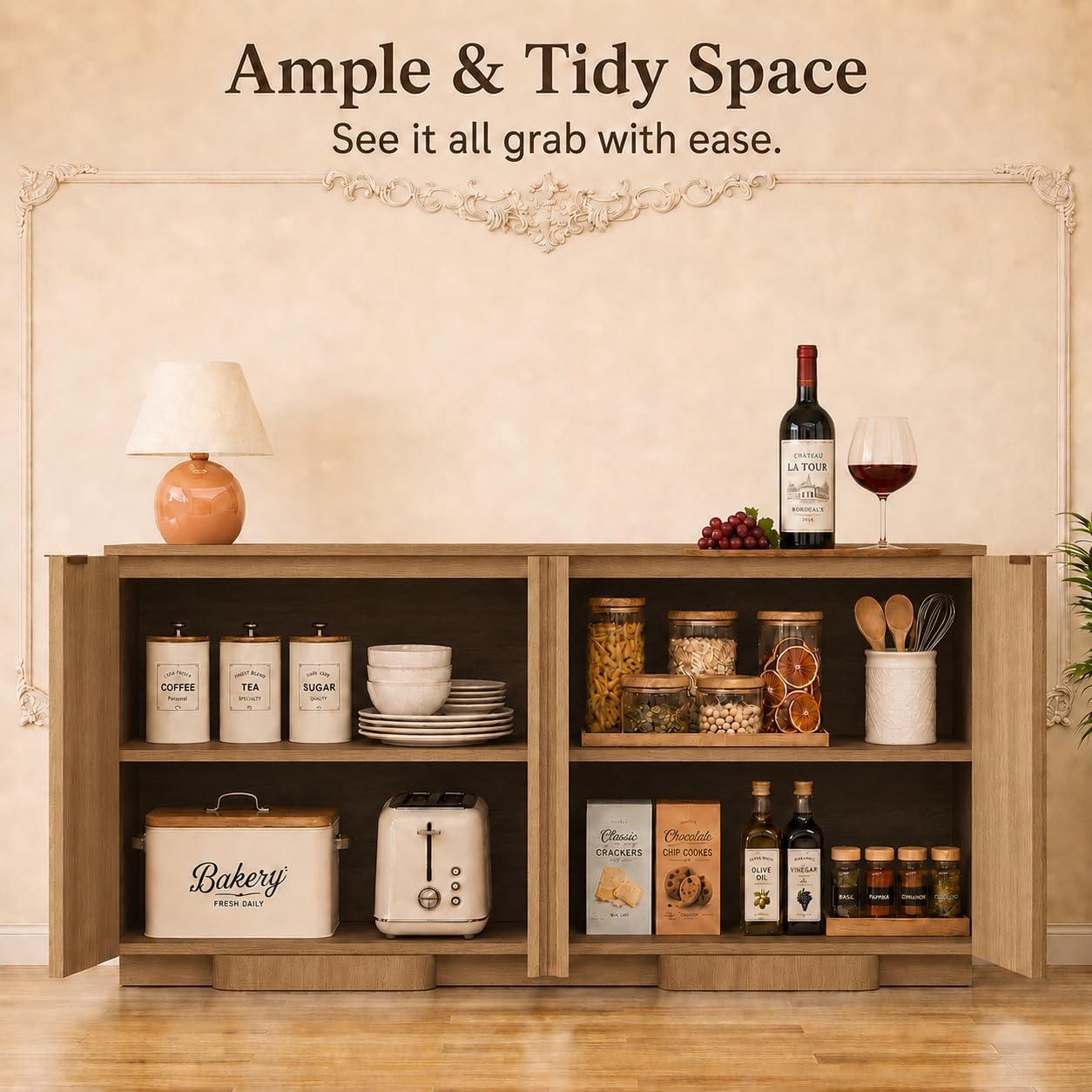 31.5" Modern Buffet Cabinet  With Storage