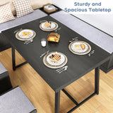 47 Inch Corner Dining Table Set with Storage Stool and Storage Bench