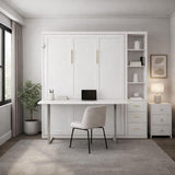 Queen Size Murphy Bed with Desk & Storage Drawers | Space-Saving Wall Bed | Yechen Home
