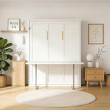 Queen Size Murphy Bed with Desk | Space-Saving Foldable Wall Bed | Yechen Home