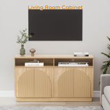 Fluted Sideboard Buffet Cabinet with Arched Reeded Doors - Mid Century Modern Storage