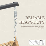 Egg Hanging Chair with Stand, Footrest & Cushion | Patio & Bedroom, Natural Grey