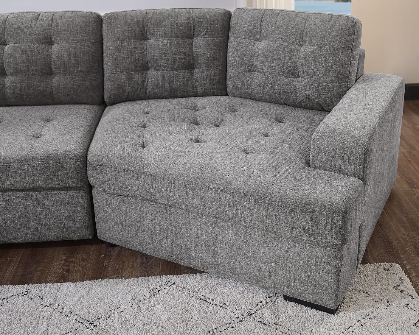 149'' Oversized Large Sectional Sleeper Sofa with Pull Out Bed & Cuddler | 7-Seater L-Shaped Sectional Couch with Chaise Lounge