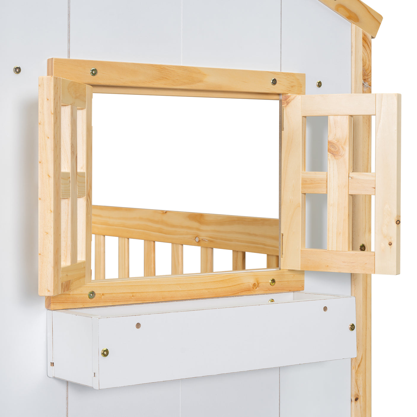 Twin over Twin House Bunk Bed with Roof