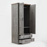 71" Modern Wooden Armoire Wardrobe Closet with Drawers & Shelves