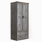 71" Modern Wooden Armoire Wardrobe Closet with Drawers & Shelves