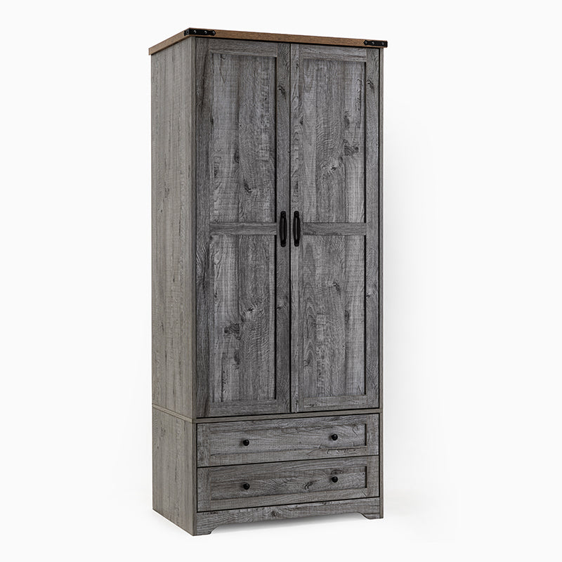 71" Modern Wooden Armoire Wardrobe Closet with Drawers & Shelves