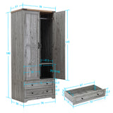 71" Modern Wooden Armoire Wardrobe Closet with Drawers & Shelves