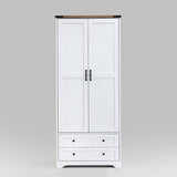 71" Modern Wooden Armoire Wardrobe Closet with Drawers & Shelves