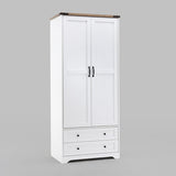 71" Modern Wooden Armoire Wardrobe Closet with Drawers & Shelves